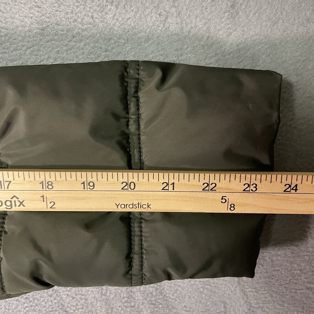 GUESS Puffer Coat Dark Green Women’s Medium Long Hooded Faux Fur Winter NWOT - Picture 8 of 14